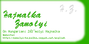 hajnalka zamolyi business card